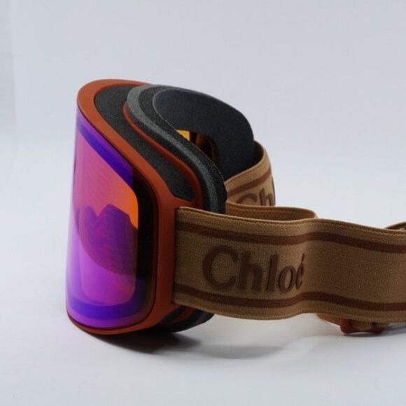 NEW CHLOé CH0072S 003 BROWN ORANGE SKI MASK SUNGLASSES - Picture 4 of 11